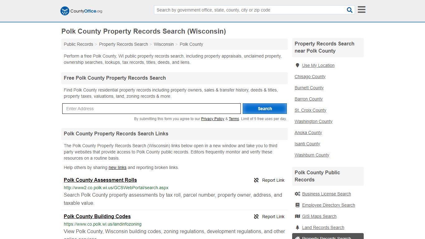 Polk County Property Records Search (Wisconsin) - County Office